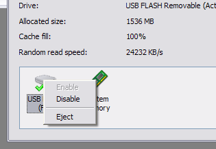 Flash drive can be ejected to safely remove
